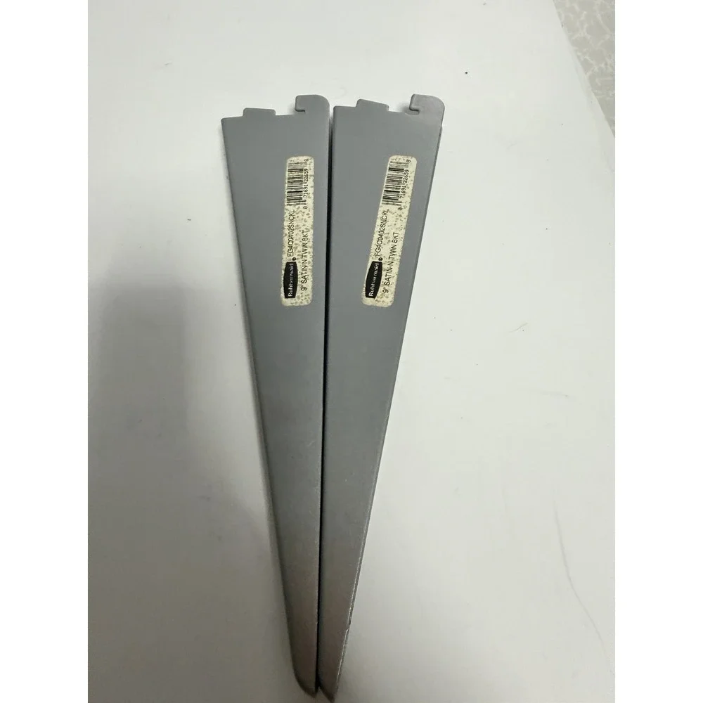2 Rubbermaid 9 in. Satin Nickel Twin Track Bracket for Wood Shelving K-1